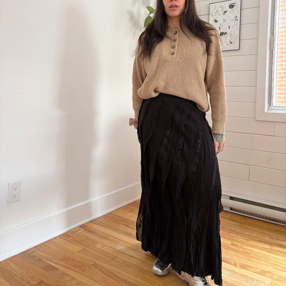 Vintage crinkled maxi skirt